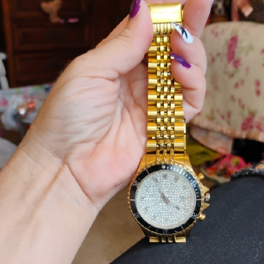 MICHAEL Michael Kors Gold Watch with Crystal Bezel